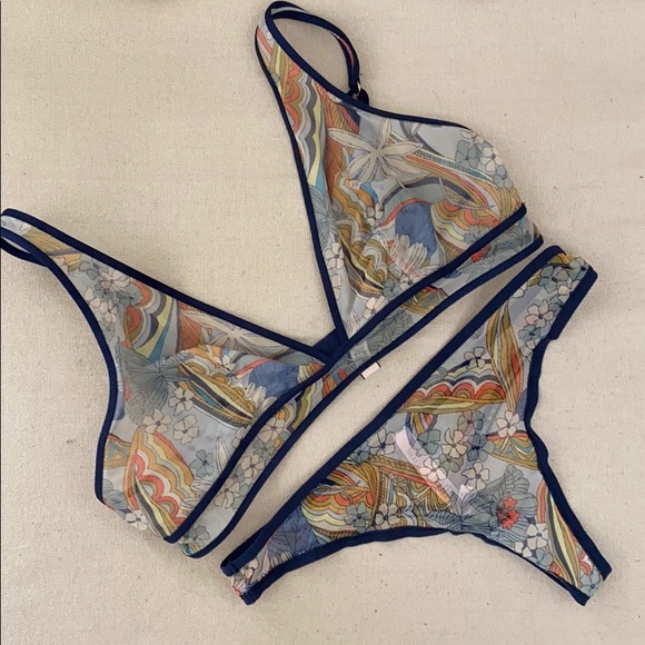 Victoria's Secret Other - Victoria’s Secret floral mesh bralette & panty